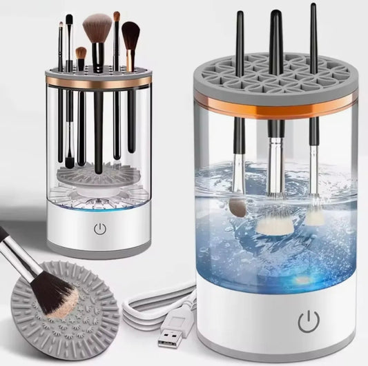 Electric USB Makeup Brush Cleaner & Dryer Kit | Automatic Spin Makeup Brush Washing Machine | Quick Dry Makeup Brush Cleaner | Portable Electric Brush Cleaner for Foundation, Powder & Eyeshadow Brushes | Beauty Tool for Women