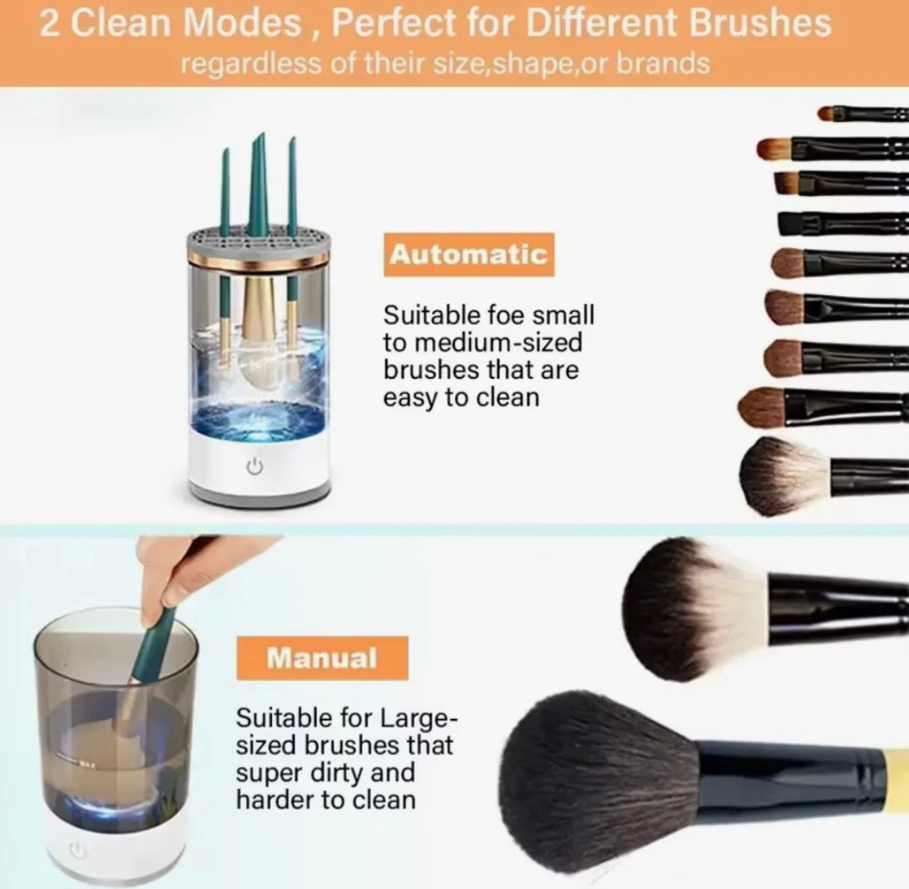 Electric USB Makeup Brush Cleaner & Dryer Kit | Automatic Spin Makeup Brush Washing Machine | Quick Dry Makeup Brush Cleaner | Portable Electric Brush Cleaner for Foundation, Powder & Eyeshadow Brushes | Beauty Tool for Women