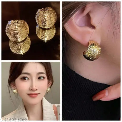 Heavy metal golden earrings