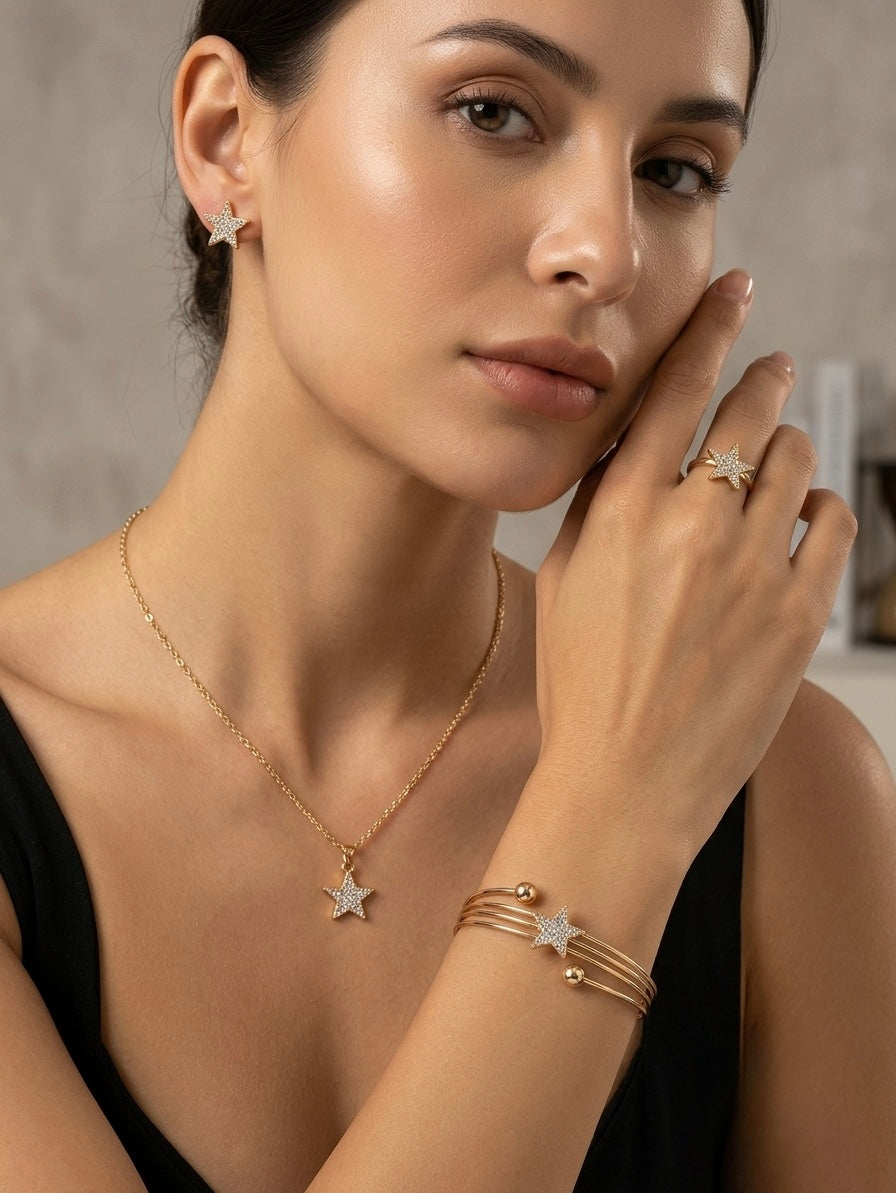 Daily wear start shape jewellery set