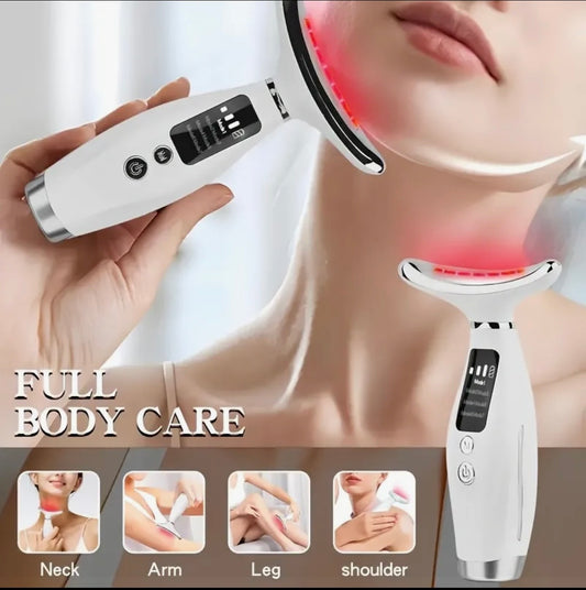 Portable Facial And Neck Massager with USB Charging, Featuring 7 Modes - a Heated Vibrating Massage Device for Women'S Skincare And Beauty.