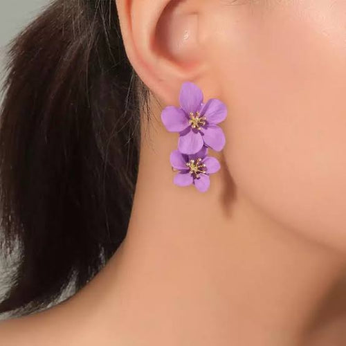 3d flower earrings