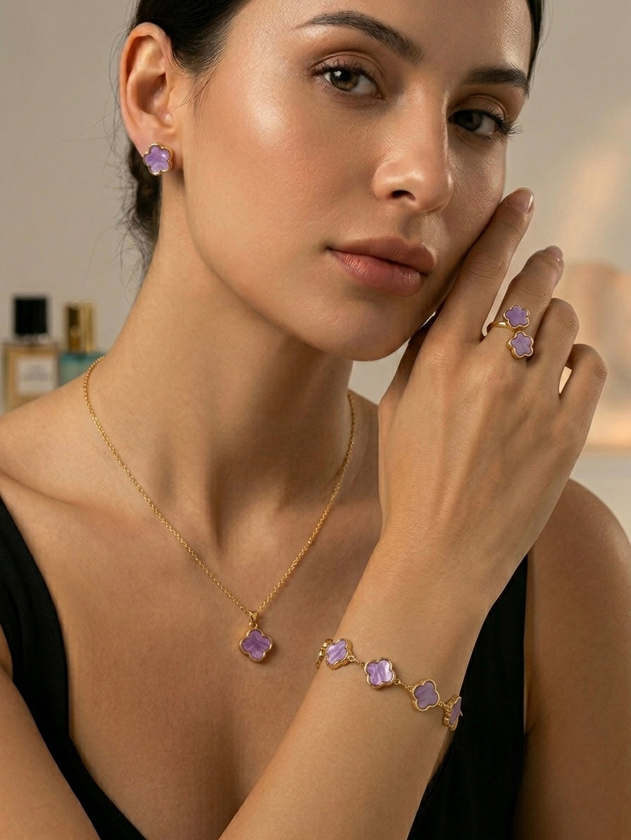 Casual set lilac flowearl